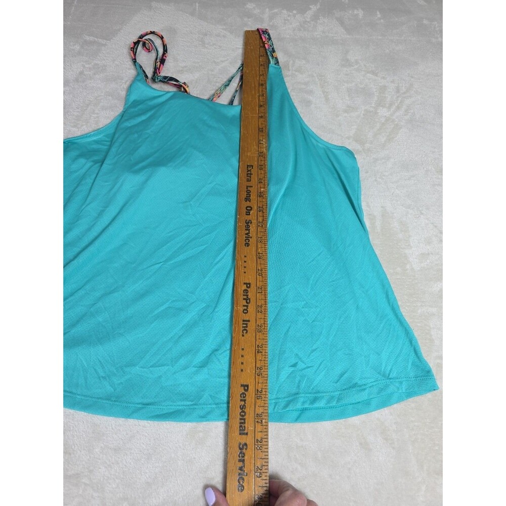 Old Navy Active Go Dry Womens XL Loose/Ample 2 in 1 Tank Splashing Teal Tropical - Picture 9 of 9